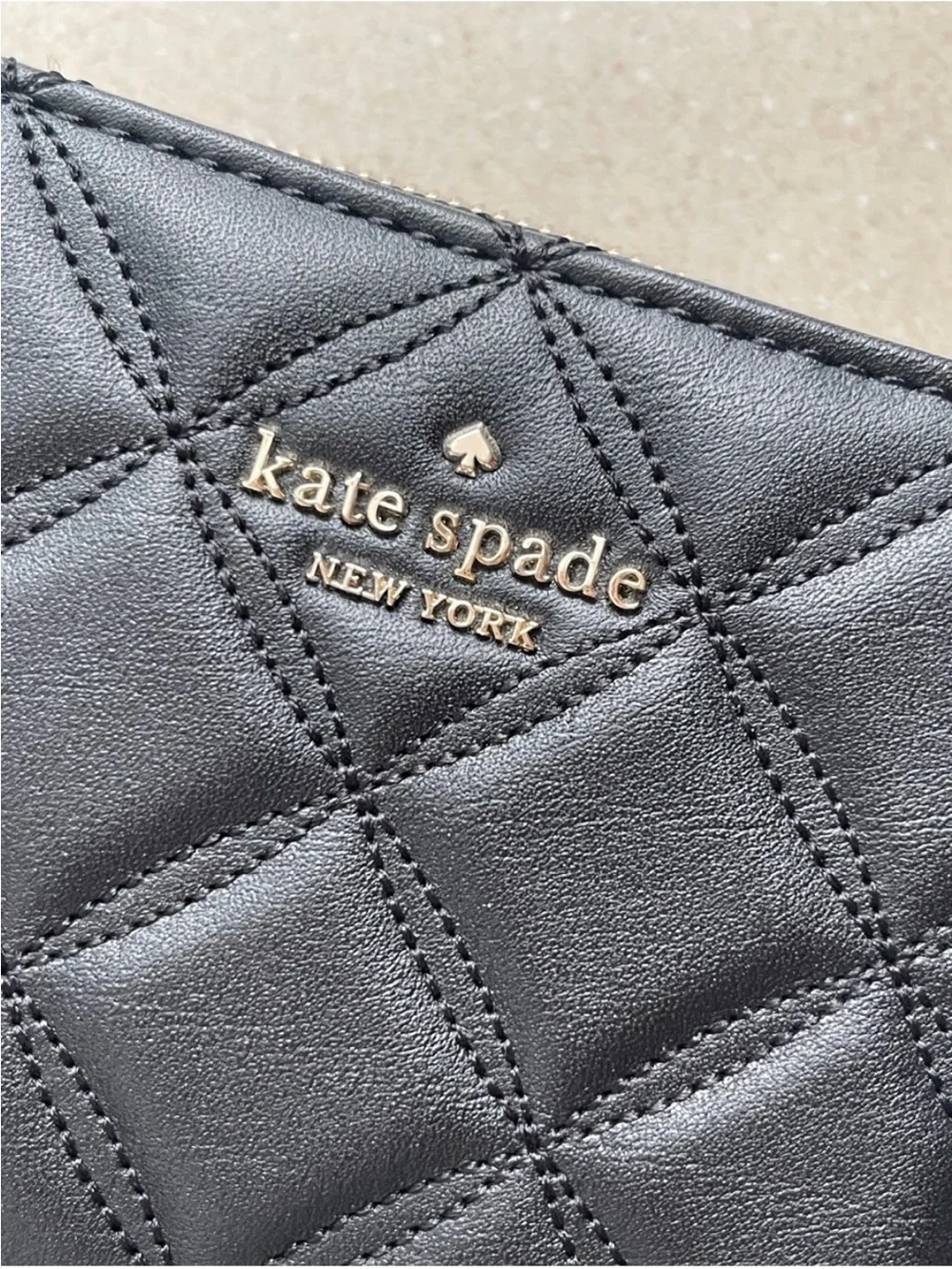 Kate Spade ♠️ Natalia Quilted Smooth Leather Small Zip Around Wallet WLR00646